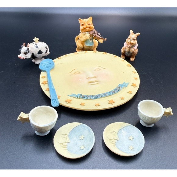 Popular Imports Other - Vtg 1995 Mini Miniature Popular Imports Hey Diddle Diddle Tea Set 10-piece